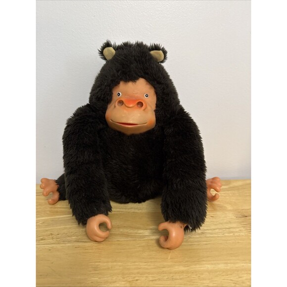 Commonwealth Other - Vintage Rubber Face Gorilla Plush Brown Monkey Doll Stuffed 11” Rare